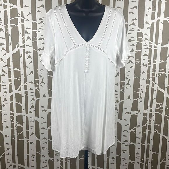 Blue Rain Boho Tunic Mini Babydoll Dress M - Picture 1 of 8